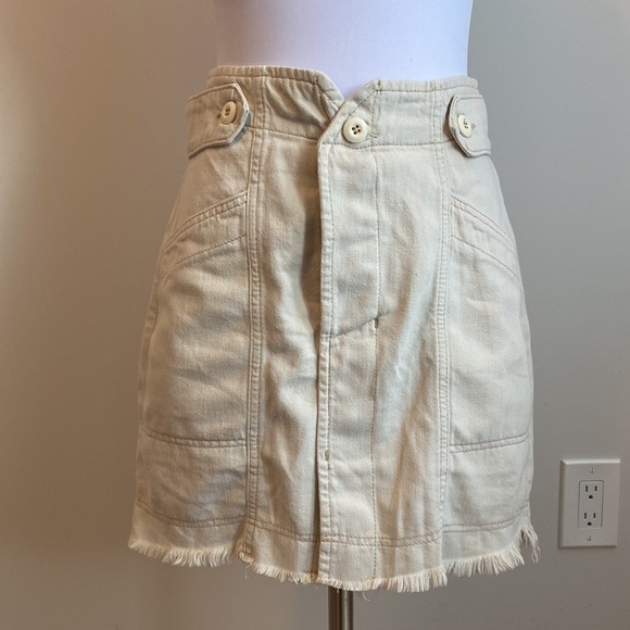 Free People Alpha Utility Raw Edge Mini Skirt in Salt - Picture 3 of 10